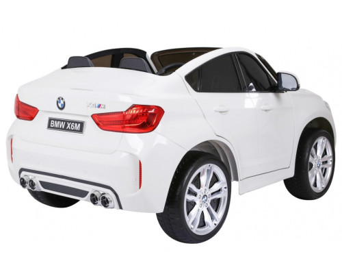 BMW X6M XXL для 2 дітей Білий + Пульт + Екошкіра + Сидіння + Free Start + MP3 USB + LED