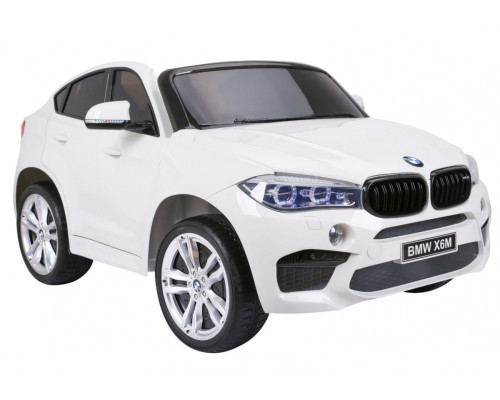 BMW X6M XXL для 2 дітей Білий + Пульт + Екошкіра + Сидіння + Free Start + MP3 USB + LED