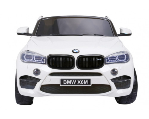 BMW X6M XXL для 2 дітей Білий + Пульт + Екошкіра + Сидіння + Free Start + MP3 USB + LED