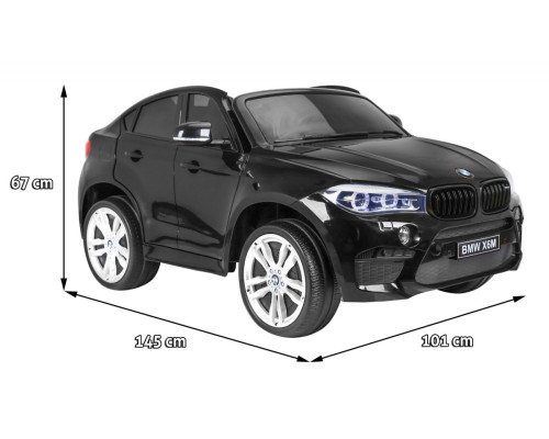 BMW X6M XXL для 2 дітей Чорний + Пульт + Екошкіра + Сидіння + Безкоштовний старт + MP3 USB + LED