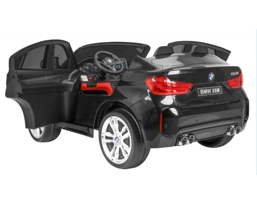 BMW X6M XXL для 2 дітей Чорний + Пульт + Екошкіра + Сидіння + Безкоштовний старт + MP3 USB + LED