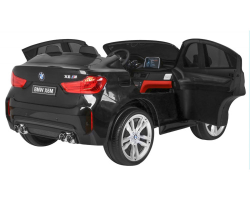 BMW X6M XXL для 2 дітей Чорний + Пульт + Екошкіра + Сидіння + Безкоштовний старт + MP3 USB + LED