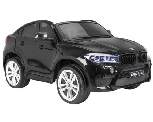 BMW X6M XXL для 2 дітей Чорний + Пульт + Екошкіра + Сидіння + Безкоштовний старт + MP3 USB + LED