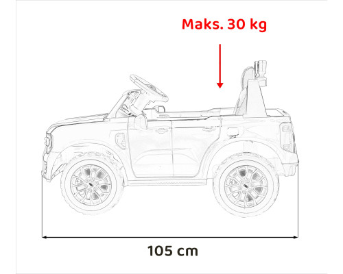 Дитяча акумуляторна машинка Ford Ranger LIFT Синя