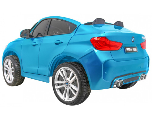 BMW X6M XXL для 2 дітей Синя фарба + Пульт + Екошкіра + Сидіння + Повільний запуск + MP3 + LED