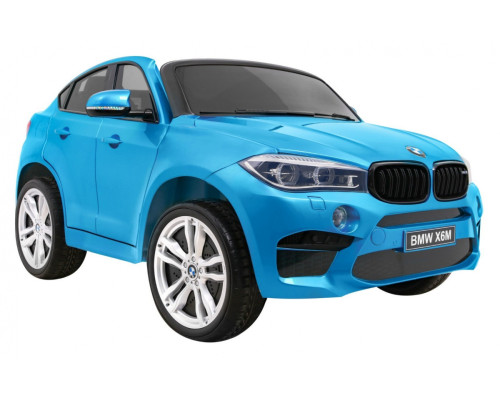 BMW X6M XXL для 2 дітей Синя фарба + Пульт + Екошкіра + Сидіння + Повільний запуск + MP3 + LED