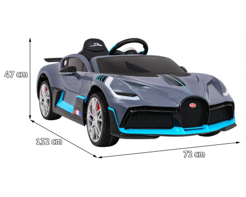 Bugatti Divo Автомобіль дитячий на акумуляторі Grey + Пульт + EVA + Free Start + LED MP3