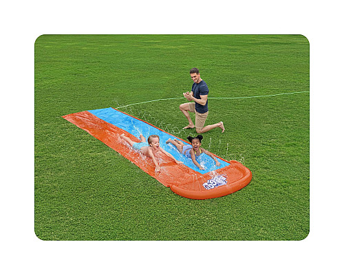 Водна гірка 2-місна Bestway 52328, 488 см - помаранчево-блакитна