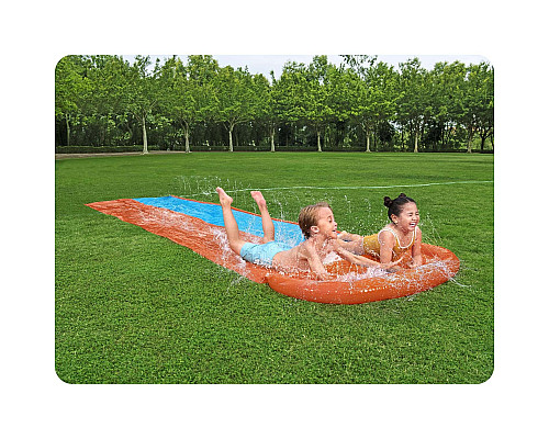 Водна гірка 2-місна Bestway 52328, 488 см - помаранчево-блакитна