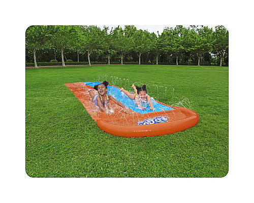 Водна гірка 2-місна Bestway 52328, 488 см - помаранчево-блакитна