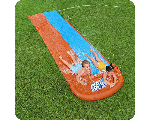 Водна гірка 2-місна Bestway 52328, 488 см - помаранчево-блакитна