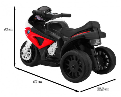 Акумуляторний мотоцикл BMW S1000 RR Mini дитячий Червоний + 3 колеса + Звук + LED Акумуляторний мотоцикл BMW S1000 RR Mini дитячий Червоний + 3 колеса + Звук + LED