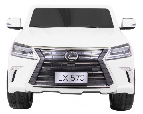 Lexus LX570 2-місний дитячий автомобіль Білий + Пульт + EVA Диски + Радіо MP3 + LED