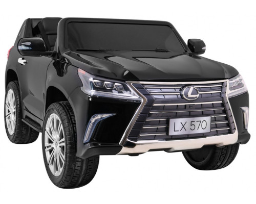 Lexus LX570 Фарбований автомобіль для 2 дітей чорний + Пульт + EVA диски + Радіо MP3 LED