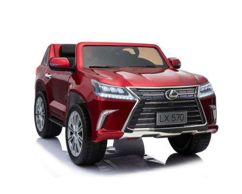 Lexus LX570 Фарбований автомобіль для 2 дітей Червоний + Пульт + EVA Диски + Радіо MP3 LED