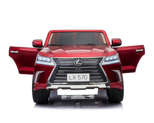 Lexus LX570 Фарбований автомобіль для 2 дітей Червоний + Пульт + EVA Диски + Радіо MP3 LED