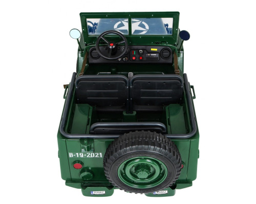 Ретро Військова Машина для 3 дітей Green + 4x4 drive + Відсіки + EVA + Free Start + MP3 LED