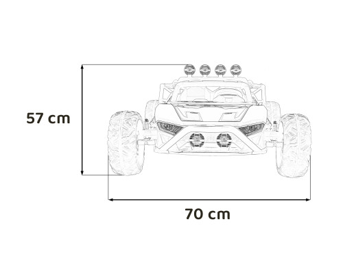 Машинка Buggy Racing 5 на акумуляторі для дітей +3. Сірий + Двигуни 2х200Вт + Пульт + Повільний Старт