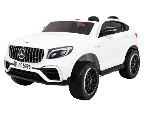 Машинка Mercedes GLC 63S дитяча Біла + 4x4 привід + MP4 + LED + Екошкіра + Free Start + EVA