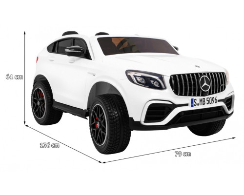 Машинка Mercedes GLC 63S дитяча Біла + 4x4 привід + MP4 + LED + Екошкіра + Free Start + EVA