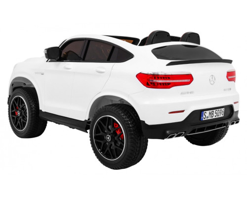 Машинка Mercedes GLC 63S дитяча Біла + 4x4 привід + MP4 + LED + Екошкіра + Free Start + EVA