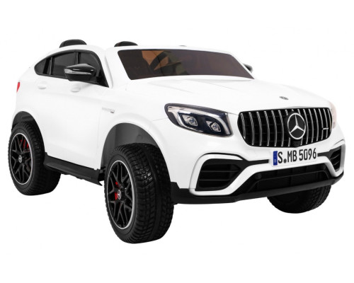 Машинка Mercedes GLC 63S дитяча Біла + 4x4 привід + MP4 + LED + Екошкіра + Free Start + EVA