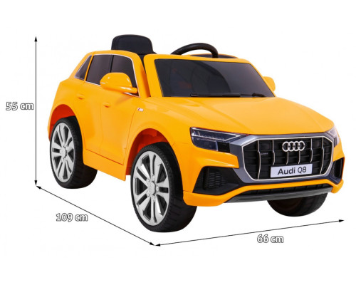 Audi Q8 Машинка дитяча жовта + Пульт + EVA + Free Start + MP3 USB + LED