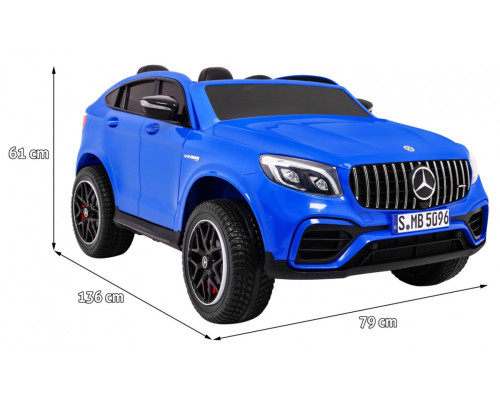 Машинка Mercedes GLC 63S дитяча Blue + 4x4 привід + MP4 + LED + Екошкіра + Free Start + EVA