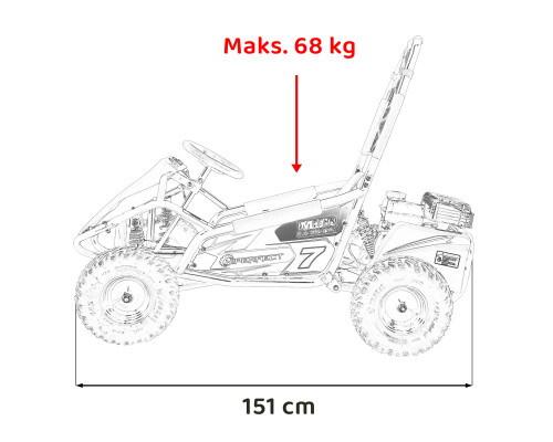 Дитячий акумуляторний картинг Gokart MUD MONSTER Чорний