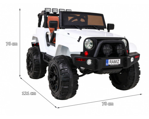 Дитячий джип на акумуляторі All Terrain White + пульт дистанційного керування + світло звуки