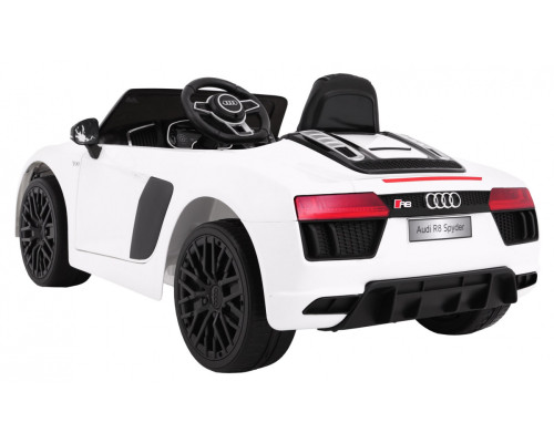 Audi R8 Spyder на акумуляторі Білий + Пульт + EVA + Free Start + Радіо MP3 + LED