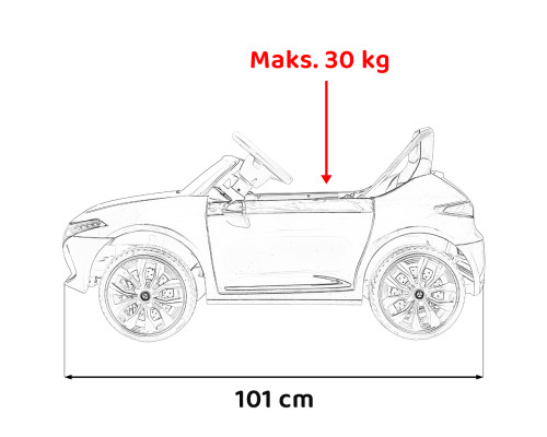 Mercedes Benz AMG EQA для дітей Чорний + Пульт + 5 точкові ремені безпеки + EVA + MP3 Дисплей + LED