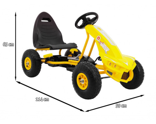 Дитячий педальний картинг Чемпіон 3+ Жовтий