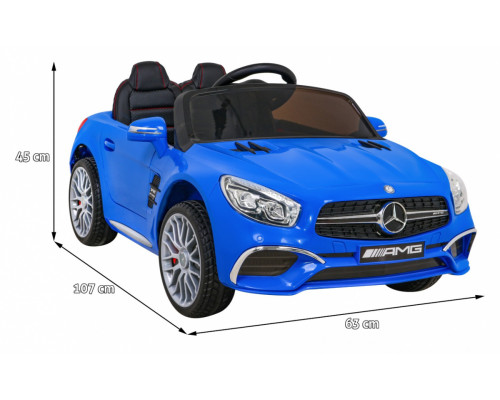 Mercedes Benz AMG SL65 S електричний дитячий Синій + Пульт + Аудіо LED + Екошкіра + EVA + Free Start