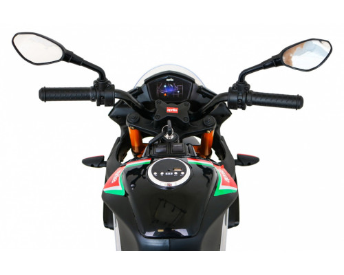 Aprilia Tuono V4 Акумуляторний мотоцикл для дітей Black + MP3 Панель + Опорні колеса + Free Start