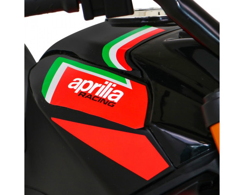 Aprilia Tuono V4 Акумуляторний мотоцикл для дітей Black + MP3 Панель + Опорні колеса + Free Start