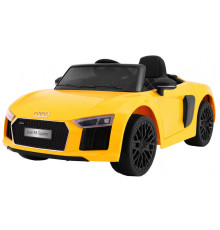 Audi R8 Spyder на акумуляторі Жовтий + Пульт + EVA + Free Start + Радіо MP3 + LED