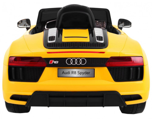 Audi R8 Spyder на акумуляторі Жовтий + Пульт + EVA + Free Start + Радіо MP3 + LED