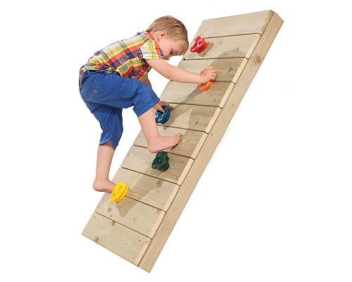 Набір зачепів для скеледрому пластикові 5 штук L-розмір з кріпленням - різнокольоровий