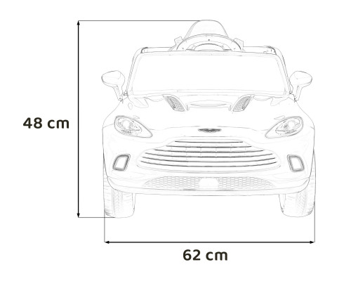 Aston Martin DBX на акумуляторі для дітей Чорний + Пульт + EVA + Ремені безпеки + Повільний старт + Аудіо LED