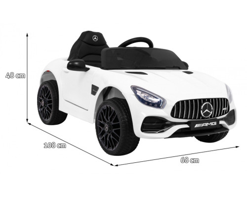 Дитячий Mercedes Benz GT на акумуляторі Білий + Пульт + Free Start + MP3 LED