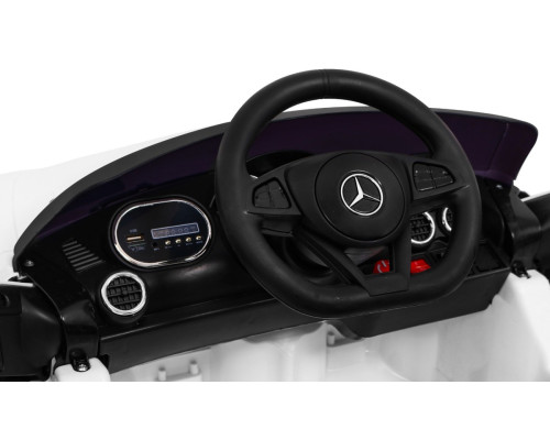 Дитячий Mercedes Benz GT на акумуляторі Білий + Пульт + Free Start + MP3 LED