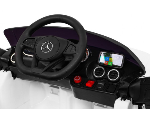 Дитячий Mercedes Benz GT на акумуляторі Білий + Пульт + Free Start + MP3 LED