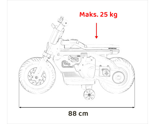 Дитячий акумуляторний мотоцикл Motorek Future 88 Білий