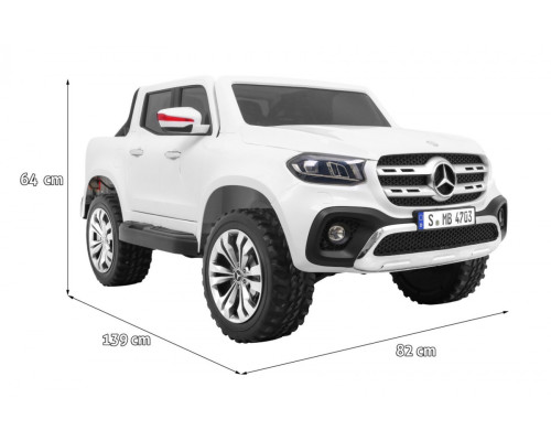 Mercedes Benz X-Class дитячий Білий + Пульт + 4х4 Привід + MP4 + Багажник + LED + EVA