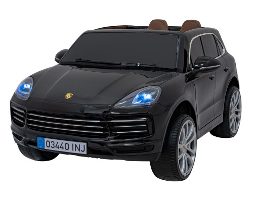 Porsche Cayenne S на акумуляторі для дітей Чорна фарба + Пульт + Free Start + EVA + Audio LED