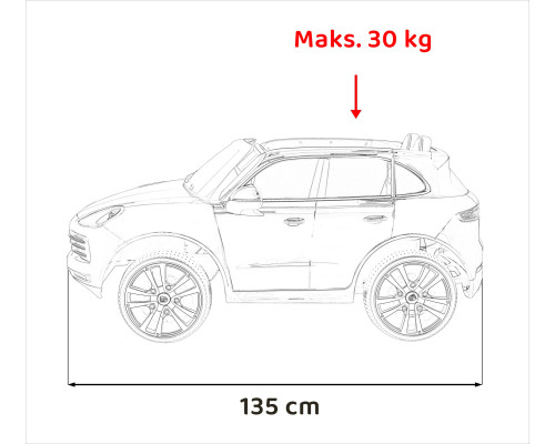 Porsche Cayenne S на акумуляторі для дітей Чорна фарба + Пульт + Free Start + EVA + Audio LED