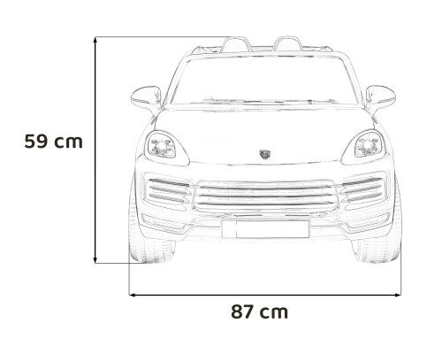 Porsche Cayenne S на акумуляторі для дітей Чорна фарба + Пульт + Free Start + EVA + Audio LED