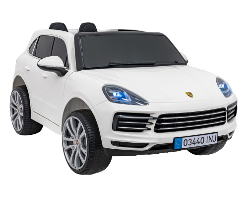 Porsche Cayenne S на акумуляторі для дітей Біла фарба + Пульт + Free Start + EVA + Audio LED