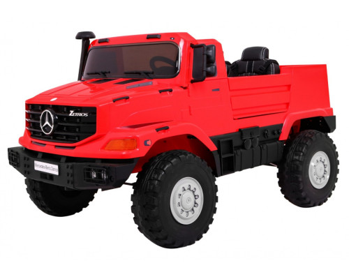 Дитяча акумуляторна машина Mercedes-Benz Zetros Red + 2-місний + Багажне відділення + Пульт